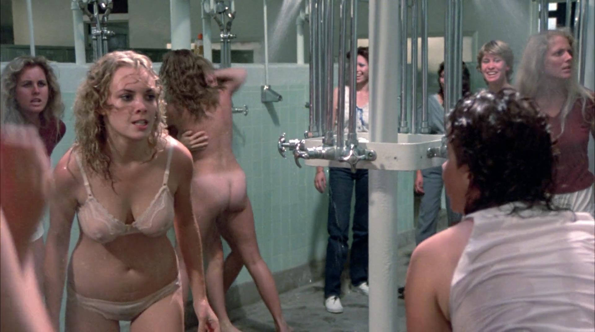 Shower catfight between Linda Blair and Rebecca Perle in Savage Streets